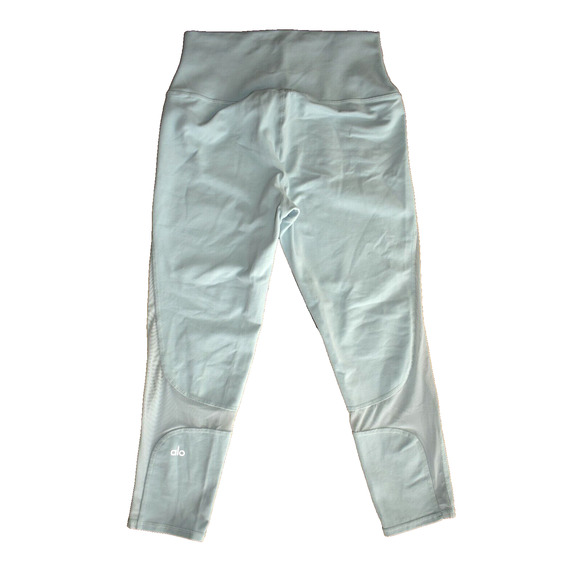 A8 Auth ALO YOGA Powder Blue High Waisted Coast Capri Legging Pants Size M - Picture 3 of 5